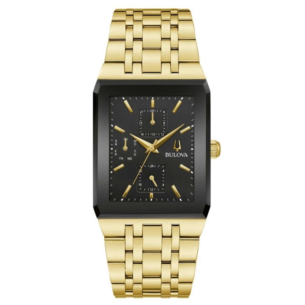 Reloj de lujo Bulova Dante 97C113 para hombre, de acero inoxidable dorado