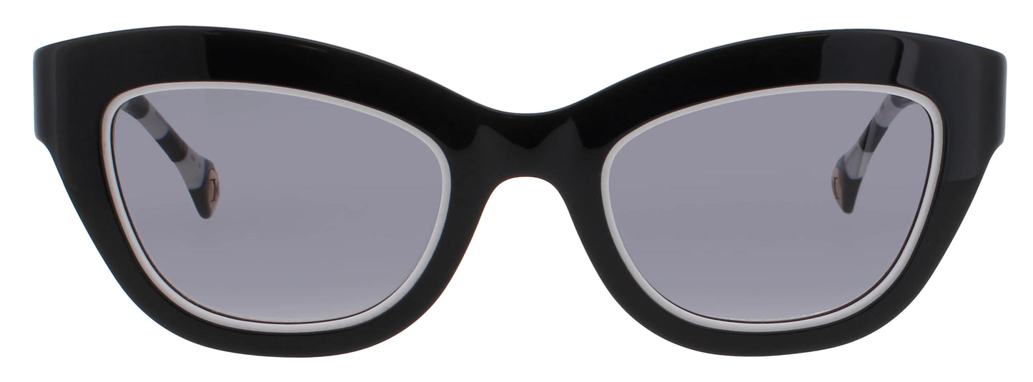 Carolina Herrera HER-0086/S 80S/9O Women's Sunglasses – Black/White / Grey