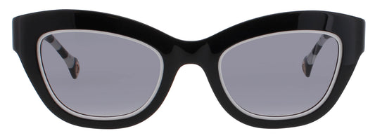 Carolina Herrera HER-0086/S 80S/9O Women's Sunglasses – Black/White / Grey