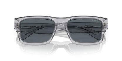 PRADA PR 25ZS Crystal Grey Blue Lens Rectangular Designer Sunglasses