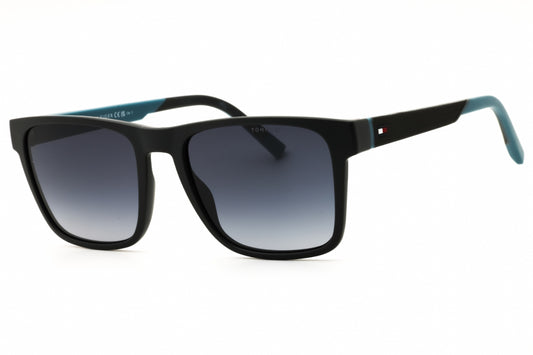 Tommy Hilfiger TH2144/S Square Grey/Teal Sunglasses with Dark Grey Gradient Lenses by PEBBELLS