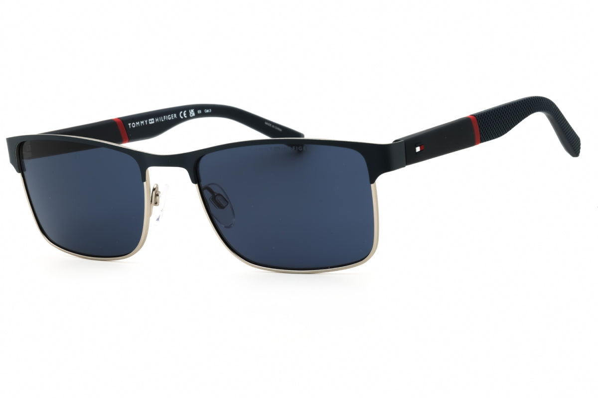 Tommy Hilfiger TH2040/S Rectangular Matte Blue/Ruthenium Sunglasses by PEBBELLS