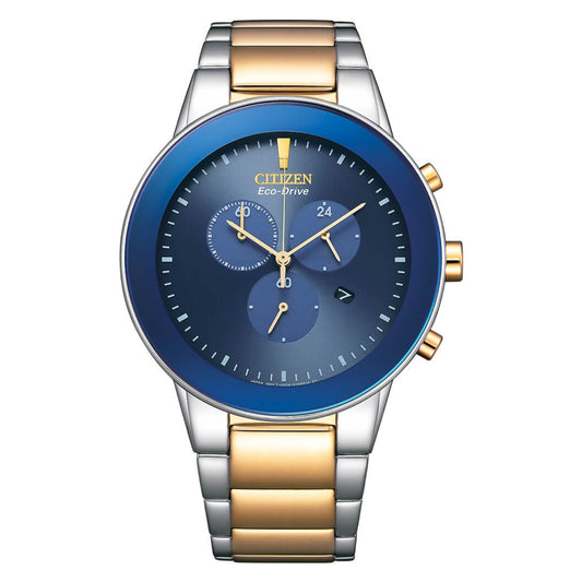 Reloj de lujo Citizen Eco-Drive AT2244-84L para hombre, de acero inoxidable con esfera azul
