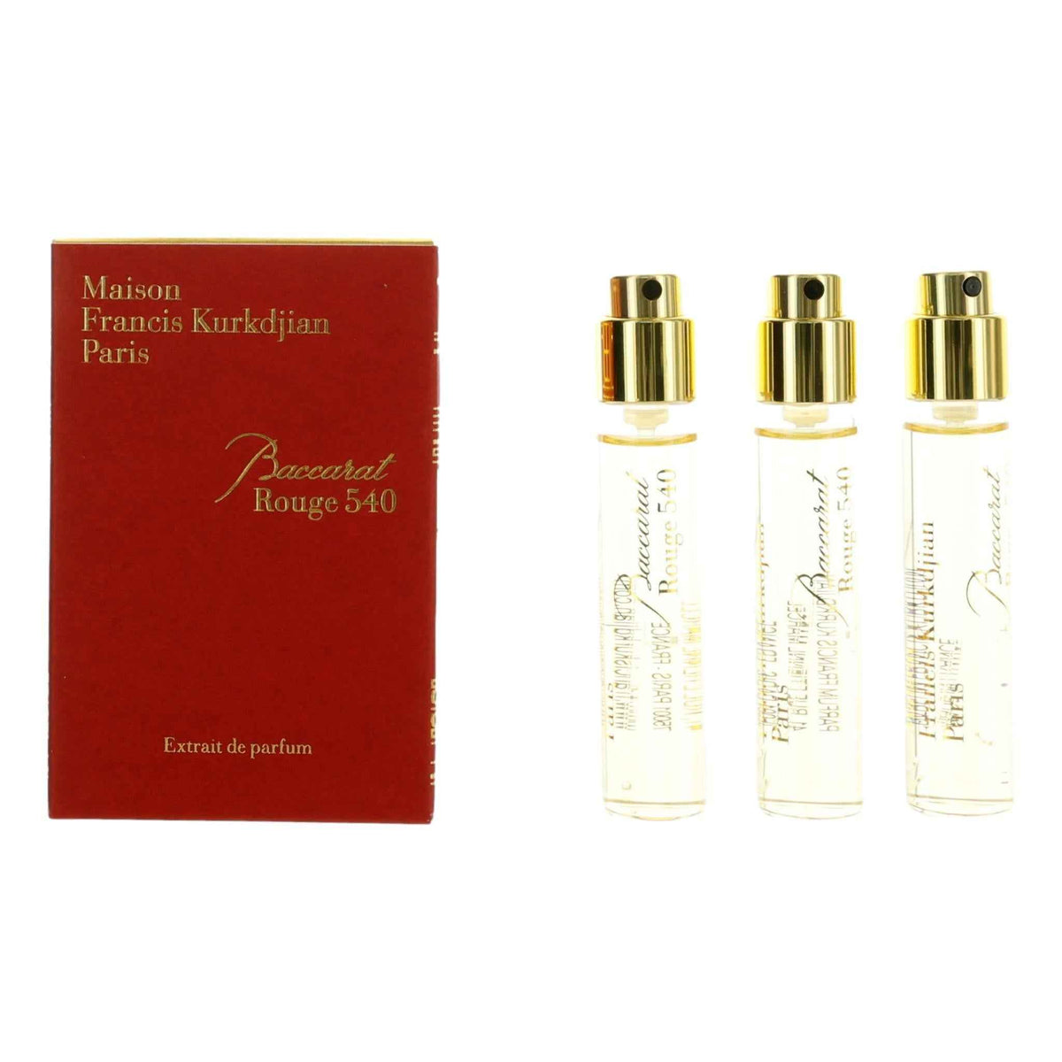 Baccarat Rouge 540, 3 x 0.37oz Extrait de Parfum Spray for Unisex by MAISON FRANCIS KRUKDJIAN