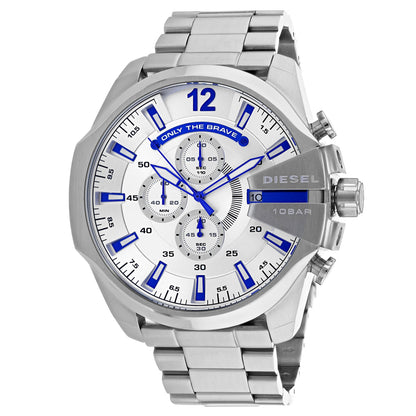 Reloj Diesel Mega Chief DZ4477 de Lujo Multifunción de Acero Inoxidable Plateado para Hombre