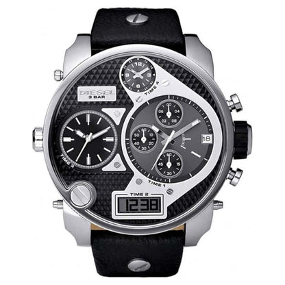 Reloj Diesel Mr. Daddy DZ7125 para hombre con correa de piel negra