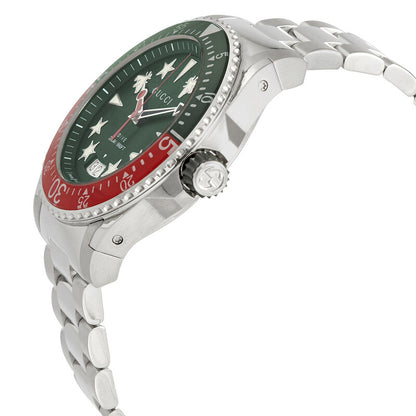 Reloj de lujo suizo Gucci Dive YA136222 para hombre con esfera verde