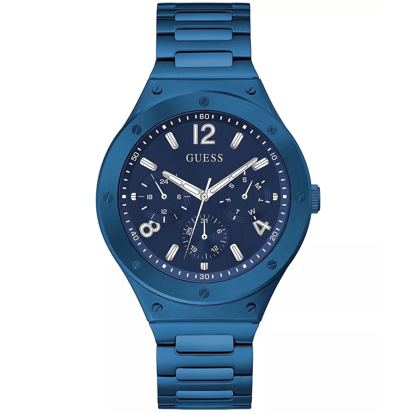 GUESS Scope GW0454G4 Reloj multifunción de acero inoxidable azul para hombre