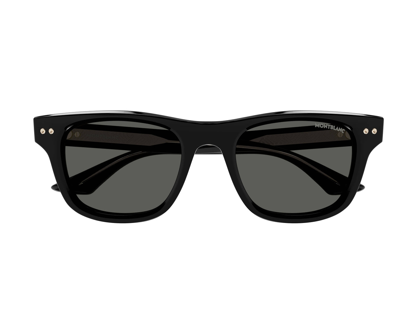 MONTBLANC MB0254S 005 Polarized Rectangular Black Smoke Lens Men's Sunglasses