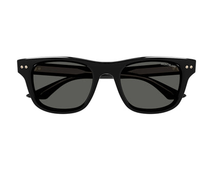 MONTBLANC MB0254S 005 Polarized Rectangular Black Smoke Lens Men's Sunglasses