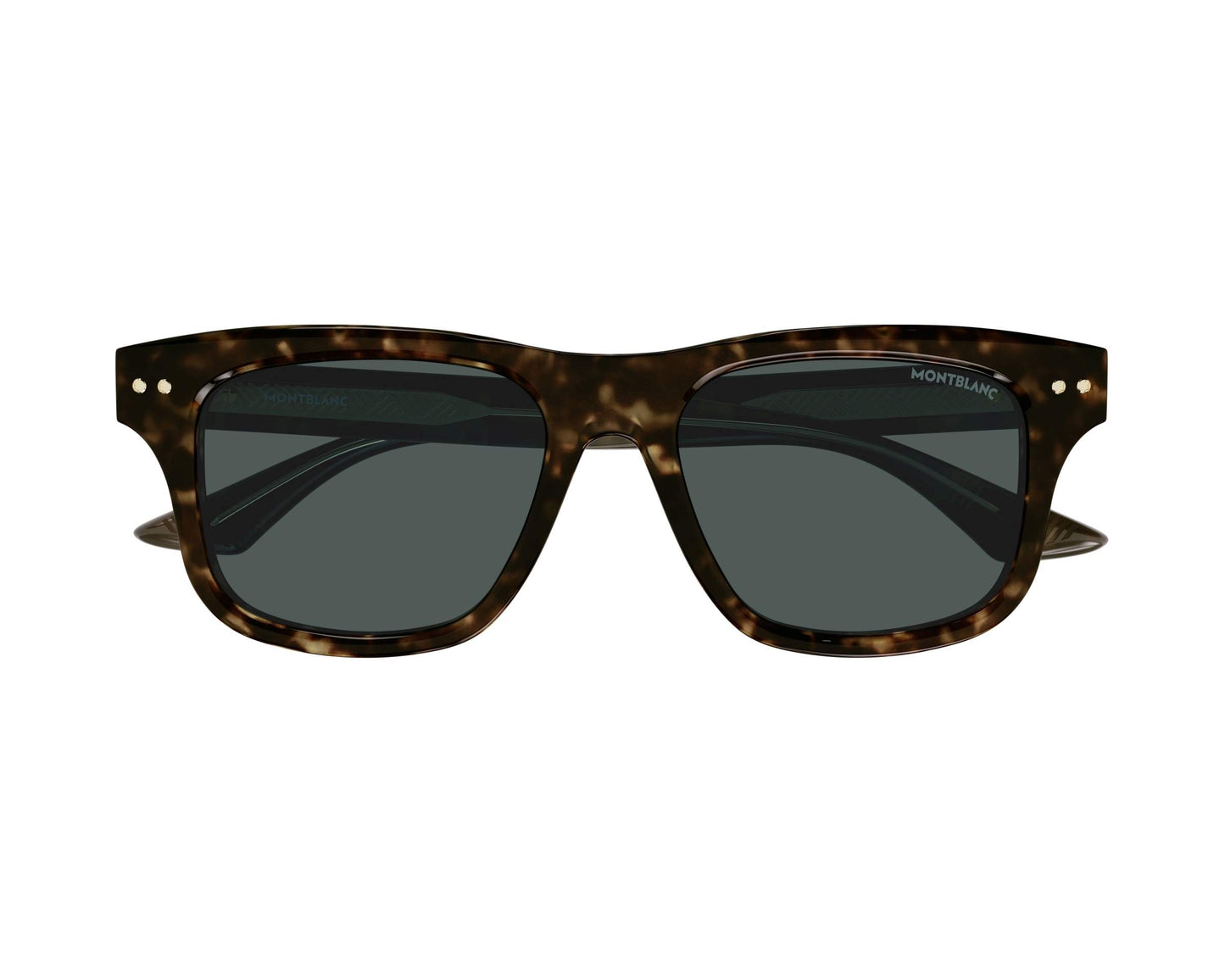 MONTBLANC MB0319S 002 Rectangular Havana Green Lens Men's Sunglasses