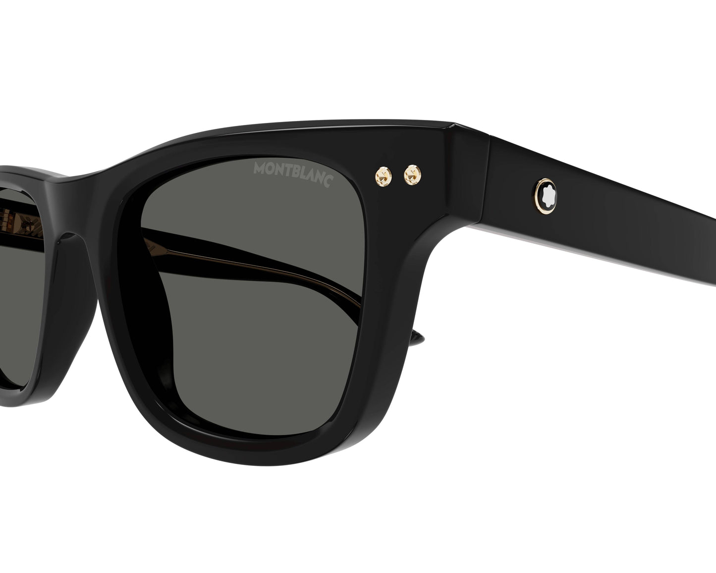 MONTBLANC MB0254S 005 Polarized Rectangular Black Smoke Lens Men's Sunglasses