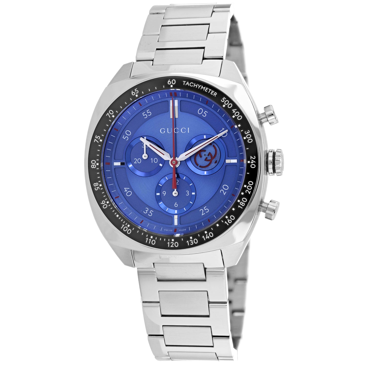 GUCCI Reloj suizo de lujo Interlocking YA142317 para hombre con esfera azul